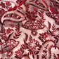 White lining with red floral embroidery, mid-length ball gown R6853