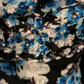 Black background blue print series V-neck waist slim hip skirt homecoming dress R4962