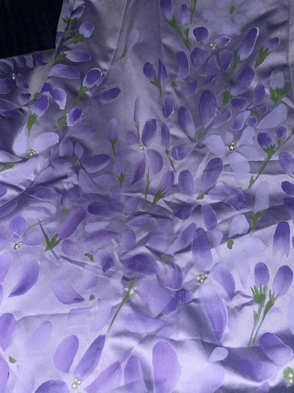 Purple strapless beaded fitted long ball gown R6973