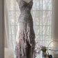 Light gray-purple halter-neck fitted waist slim hip body elegant long ball gown R7689