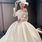 White one-shoulder lace top and tutu skirt satin bridal gown R6035