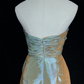 Light green gilded satin bow strapless design waisted mid-length skirt homecoming dress R5002