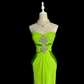 Green strapless fitted waist slim hip long sexy ball gown R8103