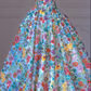 Vintage Floral Tube Top Fitted-Waist Slim-Fit Puffy Hem Ball Gown / Bridal Gown R5895