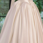 White tube top simple elegant waist slim satin long dress bridal gown R5701