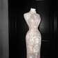 Chinese style slim waist sexy embroidered pattern long skirt, prom dress R5623