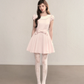 Pink baby doll collar slim waist A-line short skirt homecoming dress R5403
