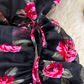 Ruffled waist slimming temperament lady V-neck hip fishtail chiffon dress fashionable dress skirt R0370