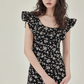 Small flying sleeves tall dress 2025 new temperament floral long dress R2384
