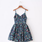 French retro floral slimming and waist cinching skirt with a large skirt and suspender R2874