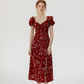 French floral red dress 2025 high-end wear R2703