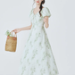 French floral dress new tea break beautiful dress waist long dress temperament R2363