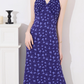 French halterneck dress for women summer design temperament waist slimming floral dress R4459