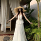 Fairy's complete outfit: strappy v-neck lace vest skirt two-piece set R1738