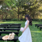 French style white sleeveless halter neck off-shoulder dress midi dress women's summer new style R4377