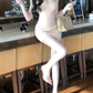 2025 Pure Color Sling Dress with a Sense of Gold, Slimming Waist and Hip Short Skirt R1249
