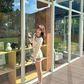 College style doll collar long-sleeved knitted cardigan 2025 contrast color A-line skirt suit R1292