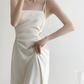 French satin suspender dress sexy slim holiday hollow wear gentle high-end skirt R1480