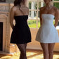 A-line slim fit simple tube top dignified cute puffy princess dress homecoming dress R2444