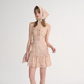 French floral short skirt pink suspender dress short holiday wear skirt R2716