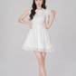 White chiffon dress women's summer ruffled short skirt new high waist A-line small white skirt R4497