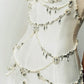White tube top dress inlaid with pearl sequins, slim fit homecoming dress R2479