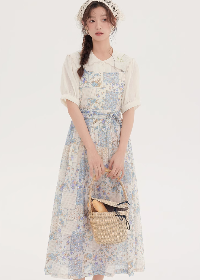 French first love pure sling dress new beautiful suit skirt R2392