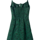 2025 Summer New Retro Sexy Floral Green A-line Short Suspender Dress R0934