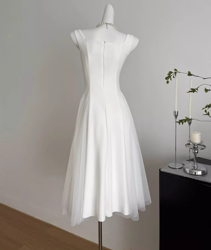 White suspender dress new style mesh fluffy fairy high-end long skirt R1980