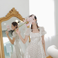 Summer French skirt for women petite white waist chiffon polka dot dress summer skirt R3459