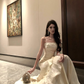 French gentle style ruffled sling dress temperament lady high-end waist hip banquet dress skirt R0410