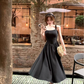 French style black suspender dress for women ballet style birthday dress R3831