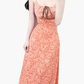 2025 Summer New Retro Cashew Printed Backless French Long Suspender Dress R0967