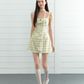 Plaid sweet girl style vest dress female summer A-line French slim suspender skirt R3336