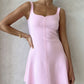 Pink suspenders waist slim fit sexy homecoming dress R3717