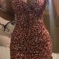 Retro floral suspenders waist slimming hip skirt homecoming dress R3158