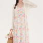 Floral suspender skirt plus cardigan two-piece suit 2025 new French seaside dress R2377