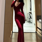 Large size French pure sexy V-neck dress charming hip-wrapped evening dress R1866