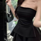 High-end tube top 2025 plus size hot girl puffy pants skirt suit R1048