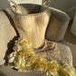 Yellow suspender top with straight skirt with irregular three-dimensional flower design homecoming dress R2579