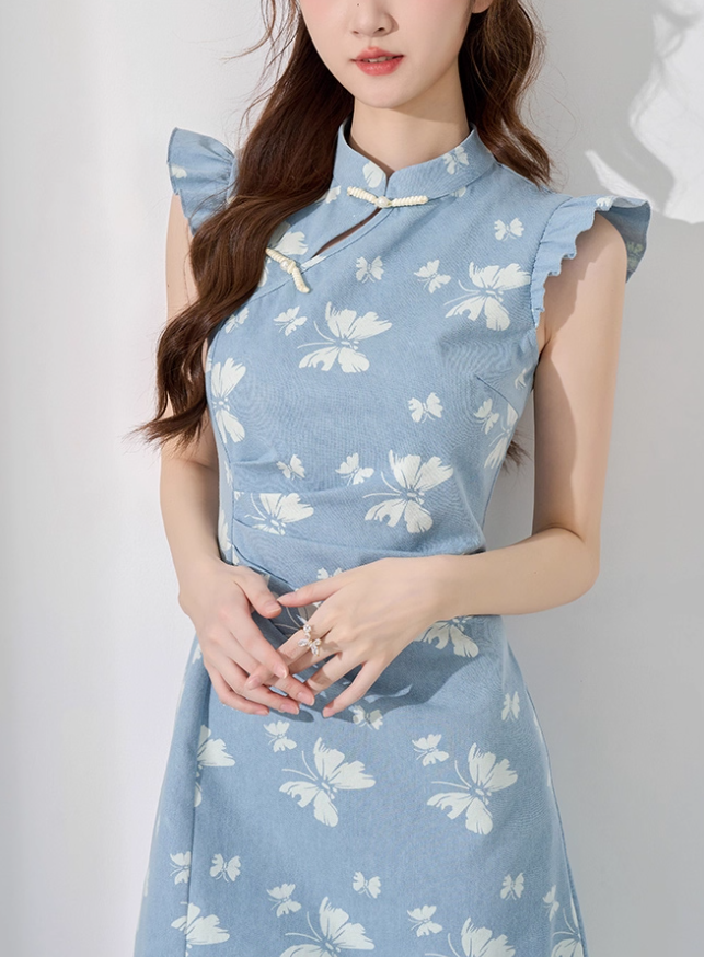 Denim dress for women summer new French style waist high-end mid-length niche design skirt R4421