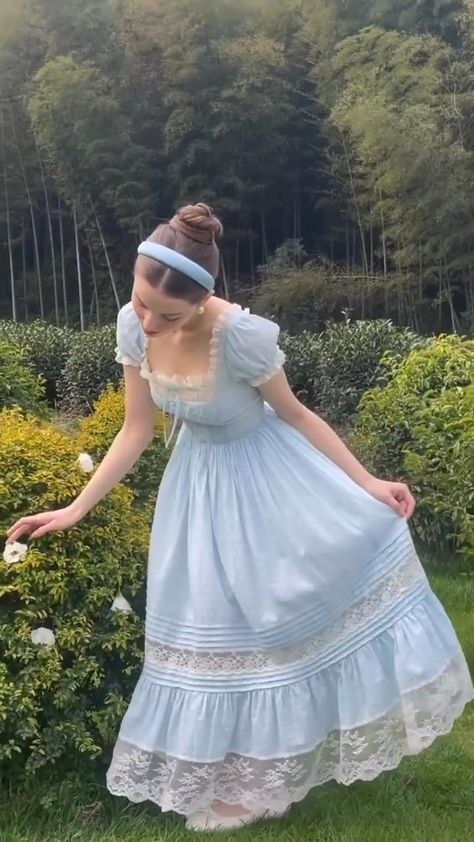 Gentle Lace Trim Women's Prom Gown Pale Blue Corset Maxi Evening Dress Birthday Dress — Fall Outfit 2026 New RS3196