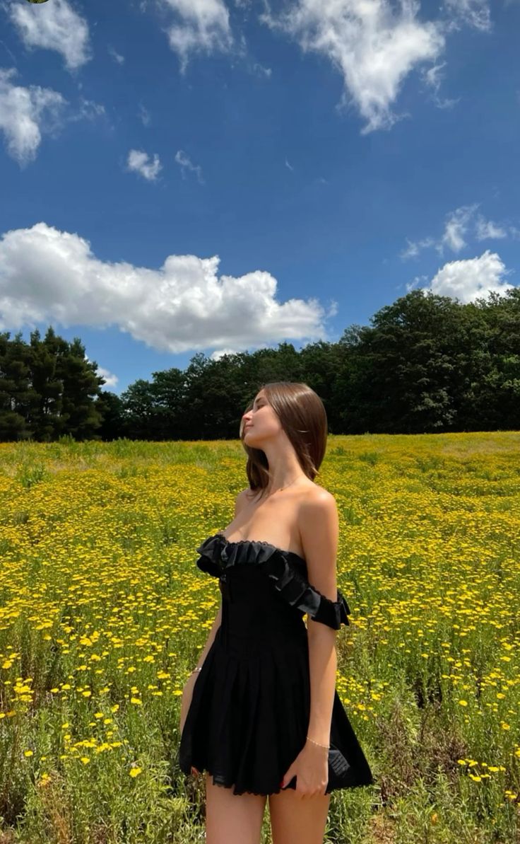 Black one-shoulder slim waist A-line short skirt homecoming dress R3308