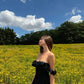 Black one-shoulder slim waist A-line short skirt homecoming dress R3308