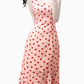 2025 Summer New Pink Floral Rose French Fishtail Long Suspender Dress R0956