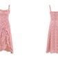 Simple A Line Spaghetti Straps Pink Floral Women Dresses Casual Dress Party Dress R0001