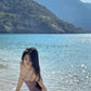 Purple hot diamond suspender dress niche figure waist temperament dress R0515