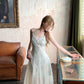Mint green mesh dress fairy holiday lace summer suspender long dress new style R3873