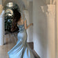 Dress satin 2025 ruffled holiday fishtail pure desire banquet sling long dress R1446