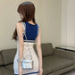 Summer navy style low collar deep v knitted hip-wrapped hot girl dress first love short skirt R3150